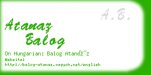 atanaz balog business card